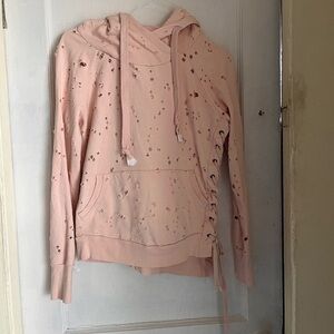 NSF Distressed Enzo Lace Up Hoodie Size Small